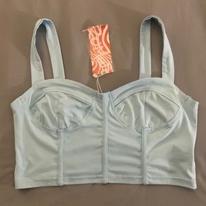 romwe top, baby blue, very soft material